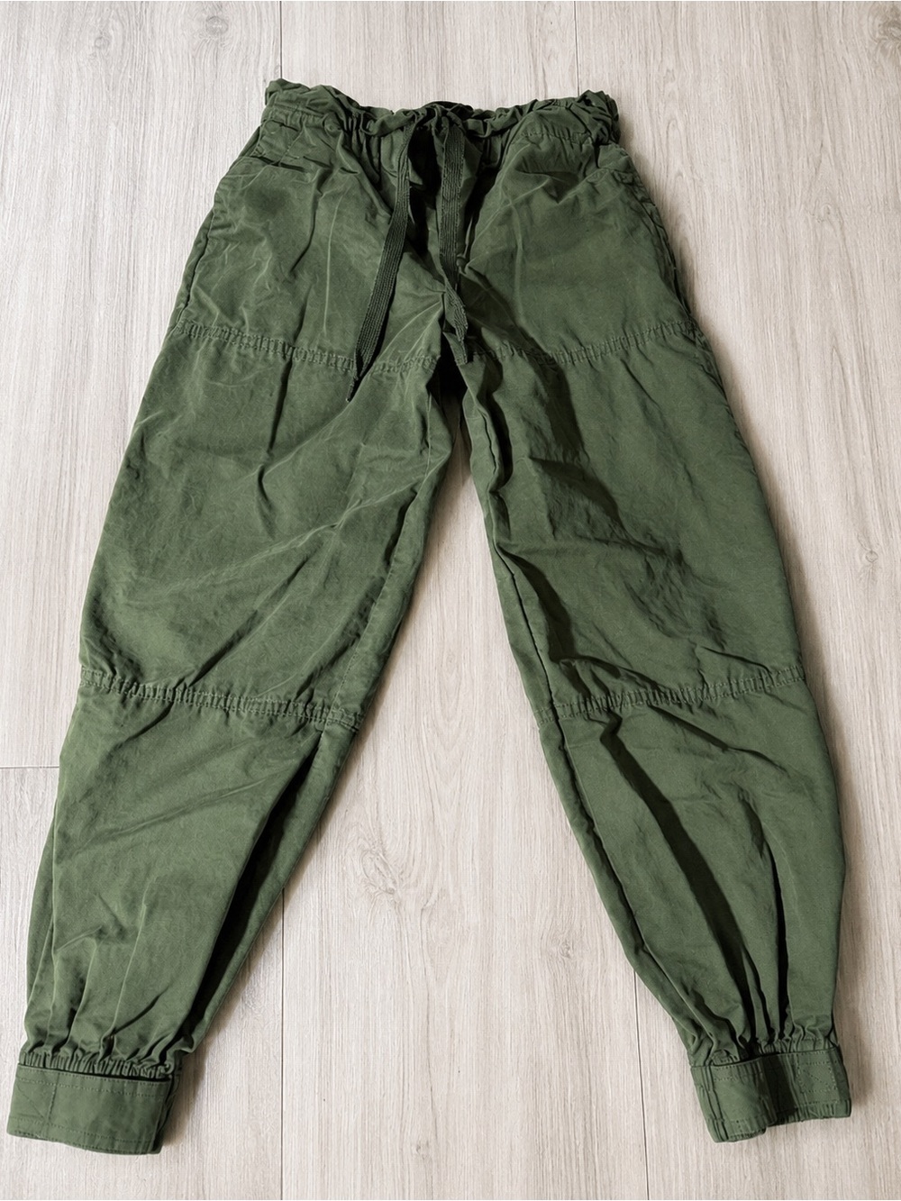 Urban Outfitters Olive Green Paperbag Waist Utility Jogger Pants Size S